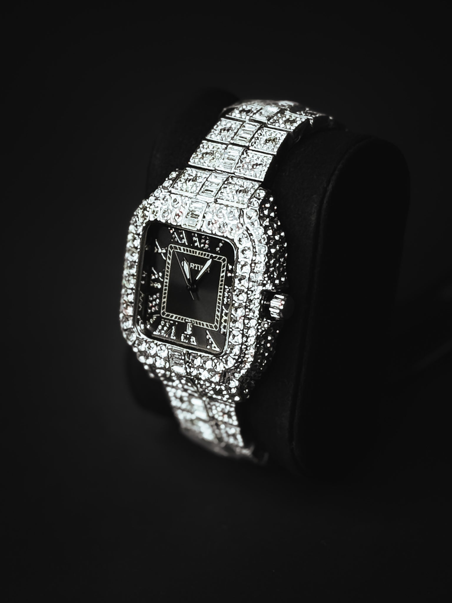 Iced Out Black Dial King Watch